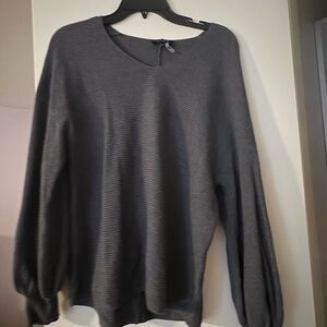 STATE Charcoal V-Neck Knit Top